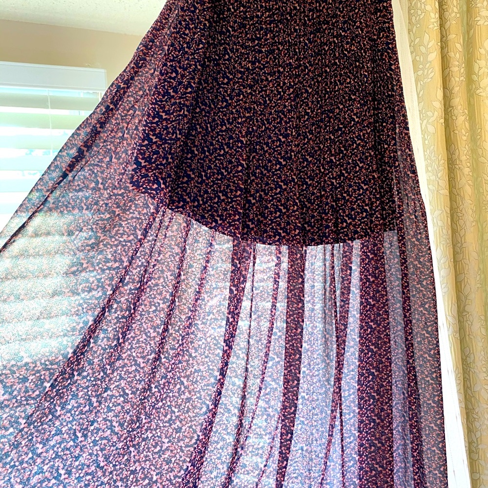BCBG Sheer long skirt with mini slip.